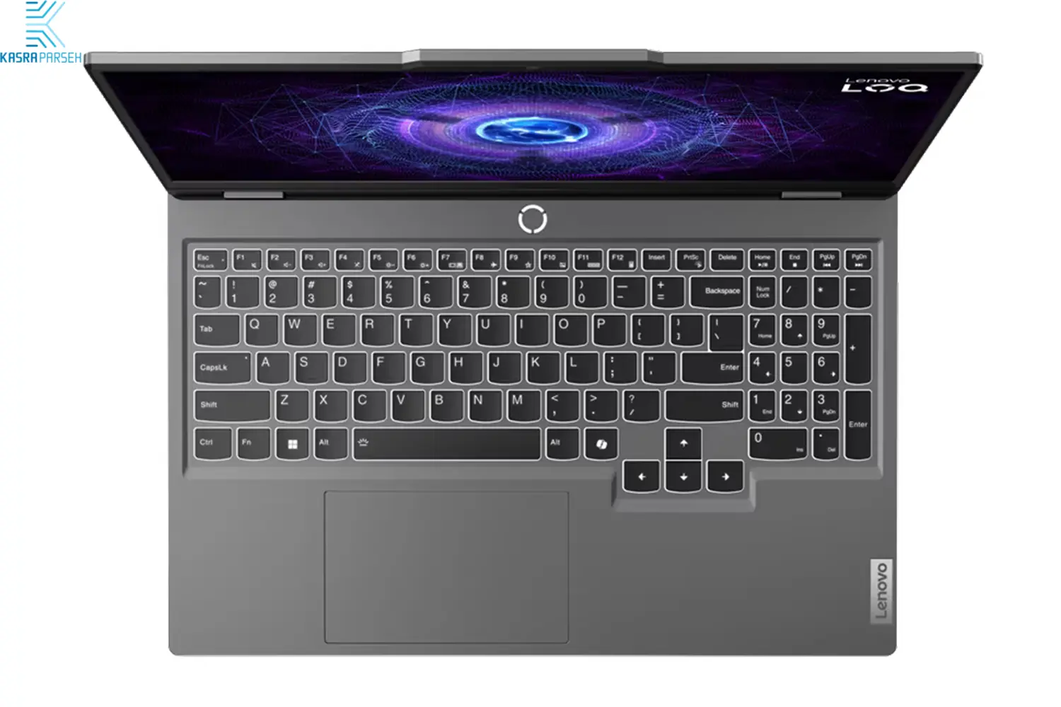 laptop-loq-i5-3 لپتاپ گیمینگ Lenovo LOQ 15IAx9 با پردازنده Intel Core i5-12450HX، رم 12 گیگ DDR5 و حافظه SSD 512 گیگ، طراحی مشکی با بدنه ضخیم و کیبورد نور پسزمینهدار